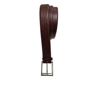 Fullum & Holt Men's Dress Belt 42/105 Brown Lizard Print Embossed Leather 04006B